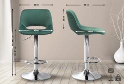 CLP 2 db bárszék szett Camden bársony króm, zöld (325147)