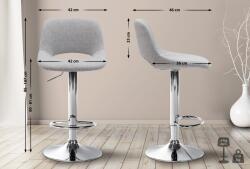 CLP Bárszék Camden szövet króm, világosszürke (324147)