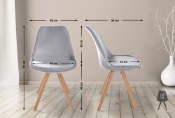 CLP Szék Sofia bársony kerek, világosszürke (321611)