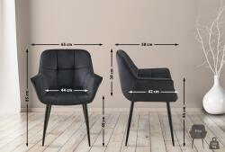 CLP Roseville bársony étkezőszék, fekete (324487)