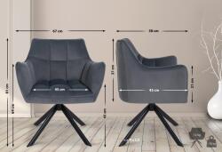 CLP Lengő bársony étkezőszék, sötétszürke (321129)