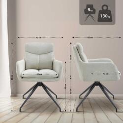 CLP Étkezőszék Somers szövet, krém (324726)