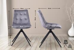 CLP Merna bársony étkezőszék, sötétszürke (324449)