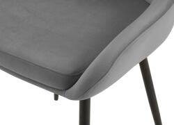 CLP 2 db Elmira bársony étkezőszékből álló készlet, sötétszürke (327218)