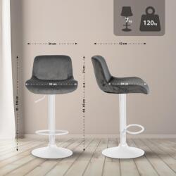 CLP 2 db bárszék szett Solon bársony, sötétszürke (326583)