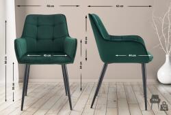 CLP Ferndale bársony étkezőszék, sötétzöld (324660)