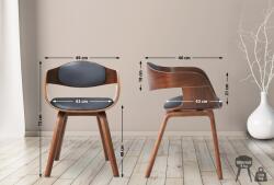 CLP Kingston műbőr látogatószék, dió/szürke (317164)