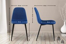 CLP 4 db Giverny szövet szék készlet, kék (320421)