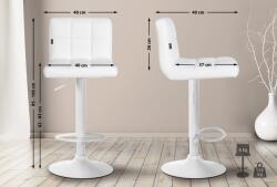 CLP Feni műbőr bárszék szett 4 db, fehér (323984)