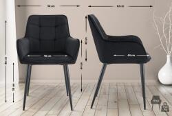 CLP Ferndale bársony étkezőszék, fekete (324657)