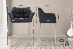 CLP Damaso E szövet bárszék 4 méteres kerettel, sötétszürke (101680156)