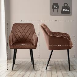 CLP 2 db-os Monett velvet B étkezőszék szett, barna (326671)