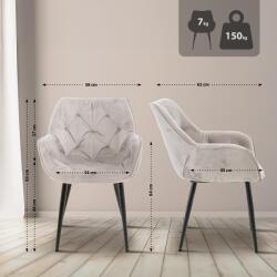 CLP Tanna bársony szék, szürke (316856)