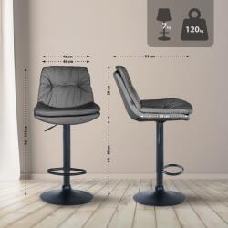 CLP Bárszék Laurel műbőr, szürke (323921)