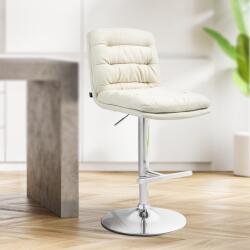 CLP 2 db bárszék szett Damar szövet króm, krém (325705)