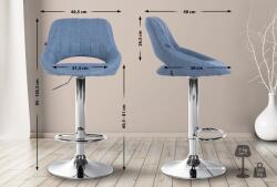 CLP Bárszék Milet szövet króm, kék (321294)