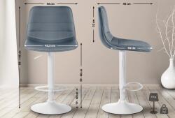 CLP 2 db bárszék készlet Lex műbőr W, szürke (324681)