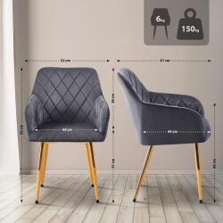 CLP Étkezőszék Monett velvet G, sötétszürke (324391)