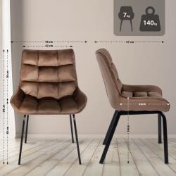 CLP 2 db Saranda bársony szék készlet, barna (326682)