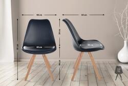 CLP Szék Sofia műbőr kerek, fekete (321646)