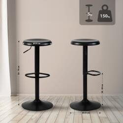 CLP 2 darab Williston bárszék készlet, fekete (327118)