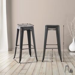 CLP 4 db antik Joshua bárszék készlet, fekete-arany (312749)