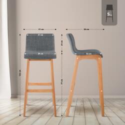 CLP 2 db bárszék szett Natura Hoover szövetből, világosszürke (315014)