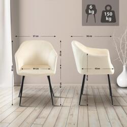 CLP Jaysie bársony étkezőszék, krém (325804)