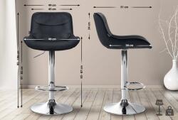 CLP Bárszék Vonore bársony króm, fekete (323559)