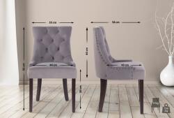 CLP Étkezőszék Aberdeen bársony antik, szürke (314118)