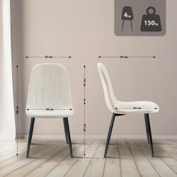 CLP 4 db Baxter bársony étkezőszék készlet, krémfehér (324971)