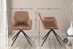 CLP Olema bársony étkezőszék, barna (324217)