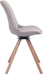 CLP Troyes bársony kerek natúr étkezőszék, szürke (312184)