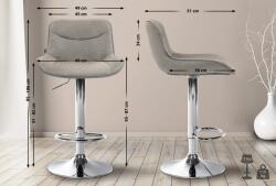 CLP Bárszék Vonore szövet króm, taupe (323542)