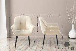 CLP Roseville bársony étkezőszék, krém (324489)