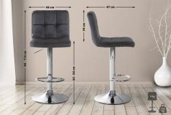 CLP Bárszék Peru bársony króm, fekete (322495)