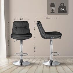 CLP Bárszék Laurel műbőr króm, fekete (323910)