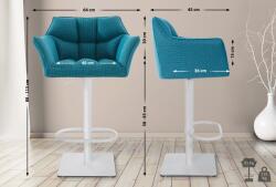 CLP 2 db bárszék készlet Damaso szövet, türkiz (314964)