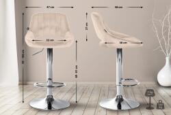 CLP Bárszék Milet bársony króm, krém (322432)