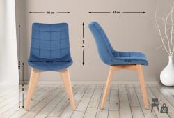 CLP Passaic bársony étkezőszék, kék (318311)