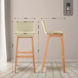 CLP 2 db bárszék szett Natura Hoover szövetből, krém (315012)