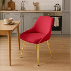CLP 2 db Elmira bársonyarany étkezőszékből álló készlet, piros (327233)