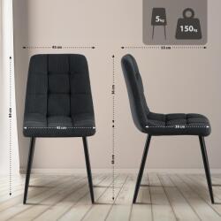 CLP 4 db Tilde Cord étkezőszék készlet, fekete (327128)