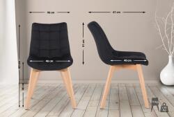 CLP Passaic bársony étkezőszék, fekete (318318)