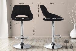 CLP Bárszék Milet szövet króm, fekete (321301)