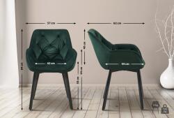 CLP 2 db Antigo bársony étkezőszék szett, zöld (327213)