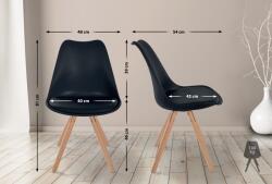 CLP Szék Sofia műanyag kerek, fekete (321671)