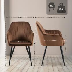 CLP Cheryl bársony étkezőszék, barna (325944)