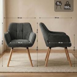 CLP Étkezőszék Vienna Cord natúr, sötétszürke (327682)