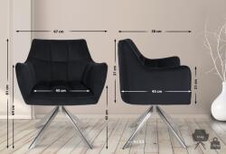 CLP Étkezőszék Swing bársony rozsdamentes acélból, fekete (321127)